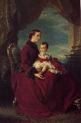 Franz Xaver Winterhalter, The Empress Eugenie Holding Louis Napoleon, the Prince Imperial on her Knees